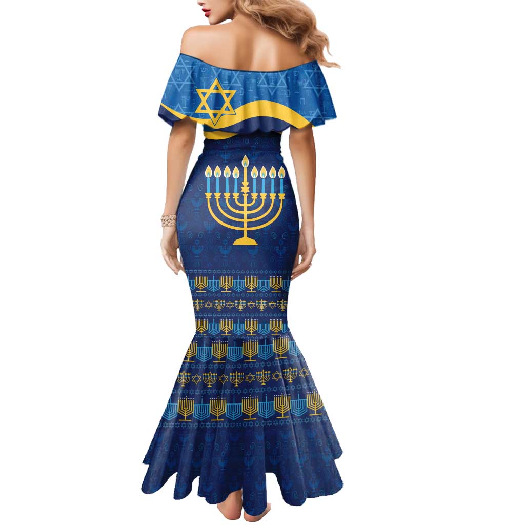 Love and Light Hanukkah Mermaid Dress The Hanukkiah Menorah Pattern - Wonder Print Shop