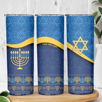 Love and Light Hanukkah Skinny Tumbler The Hanukkiah Menorah Pattern - Wonder Print Shop