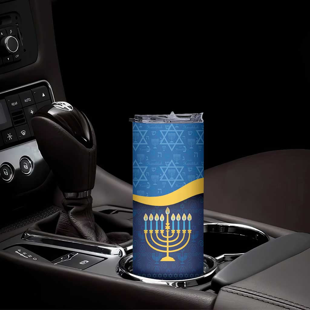 Love and Light Hanukkah Skinny Tumbler The Hanukkiah Menorah Pattern - Wonder Print Shop