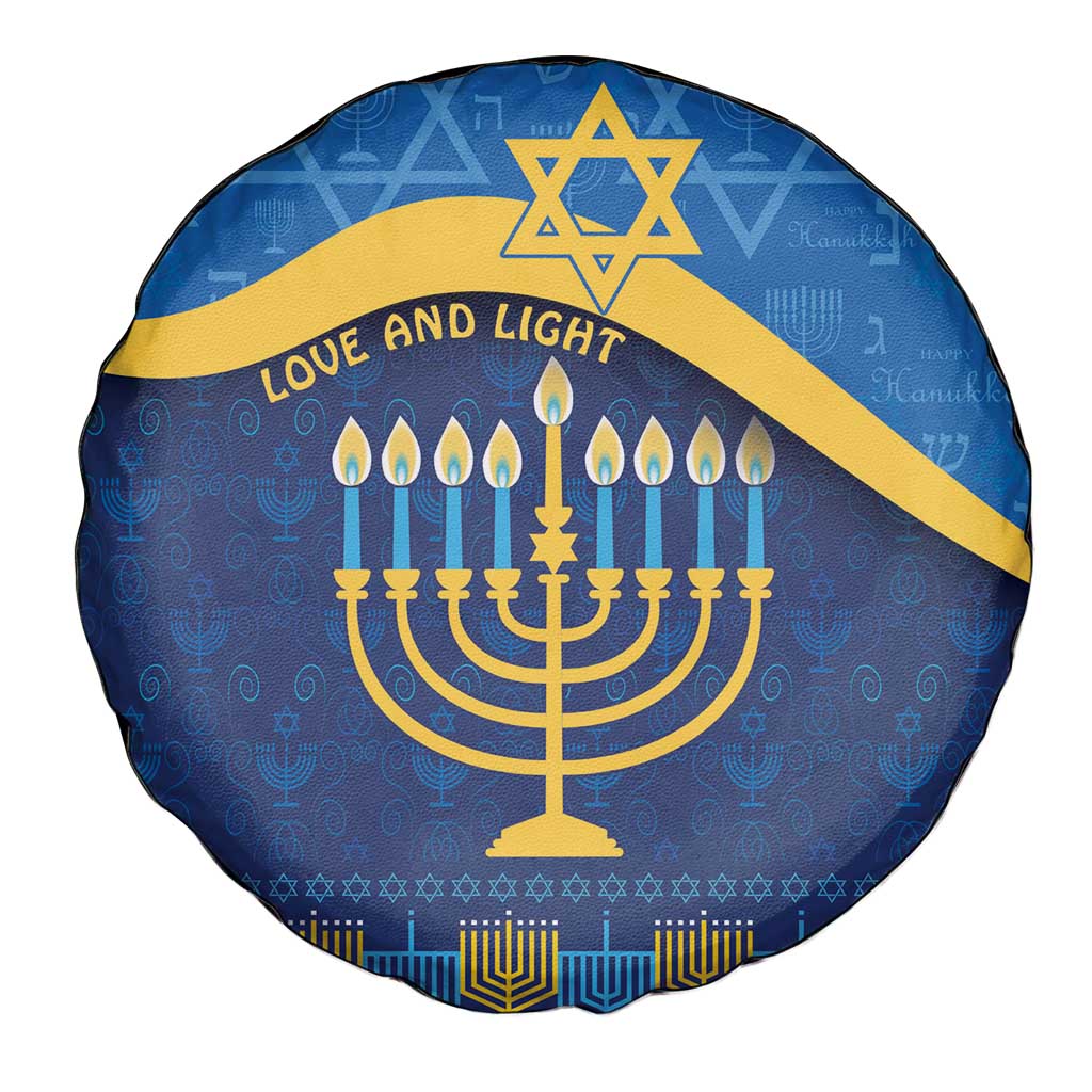 Love and Light Hanukkah Spare Tire Cover The Hanukkiah Menorah Pattern - Wonder Print Shop