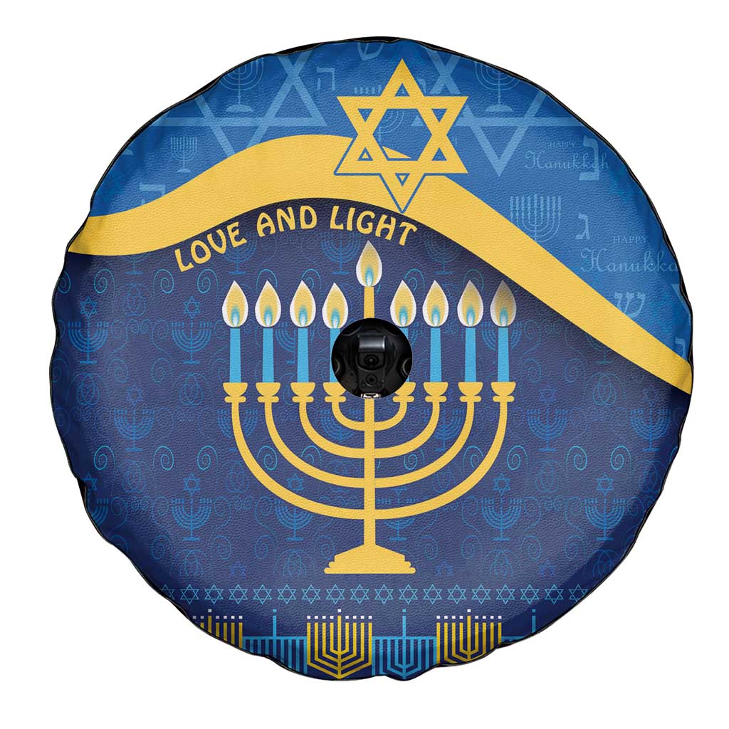 Love and Light Hanukkah Spare Tire Cover The Hanukkiah Menorah Pattern - Wonder Print Shop