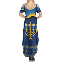 Love and Light Hanukkah Summer Maxi Dress The Hanukkiah Menorah Pattern - Wonder Print Shop