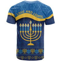 Love and Light Hanukkah T Shirt The Hanukkiah Menorah Pattern - Wonder Print Shop