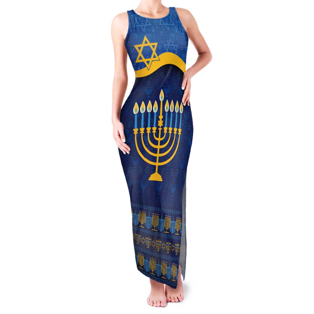 Love and Light Hanukkah Tank Maxi Dress The Hanukkiah Menorah Pattern - Wonder Print Shop