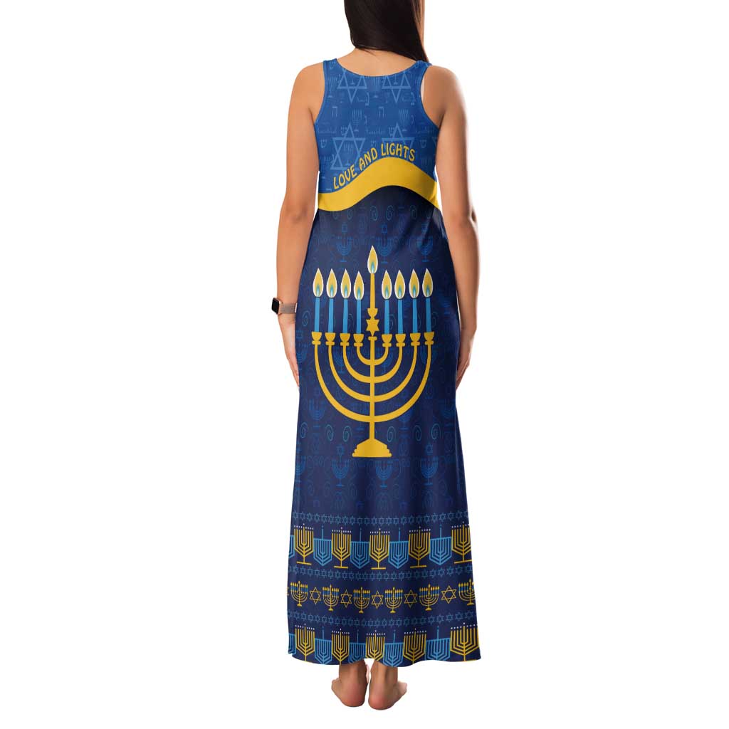 Love and Light Hanukkah Tank Maxi Dress The Hanukkiah Menorah Pattern - Wonder Print Shop