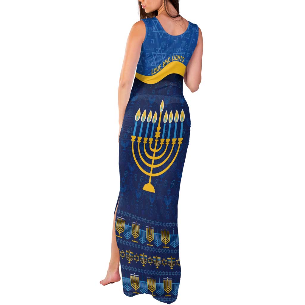 Love and Light Hanukkah Tank Maxi Dress The Hanukkiah Menorah Pattern - Wonder Print Shop