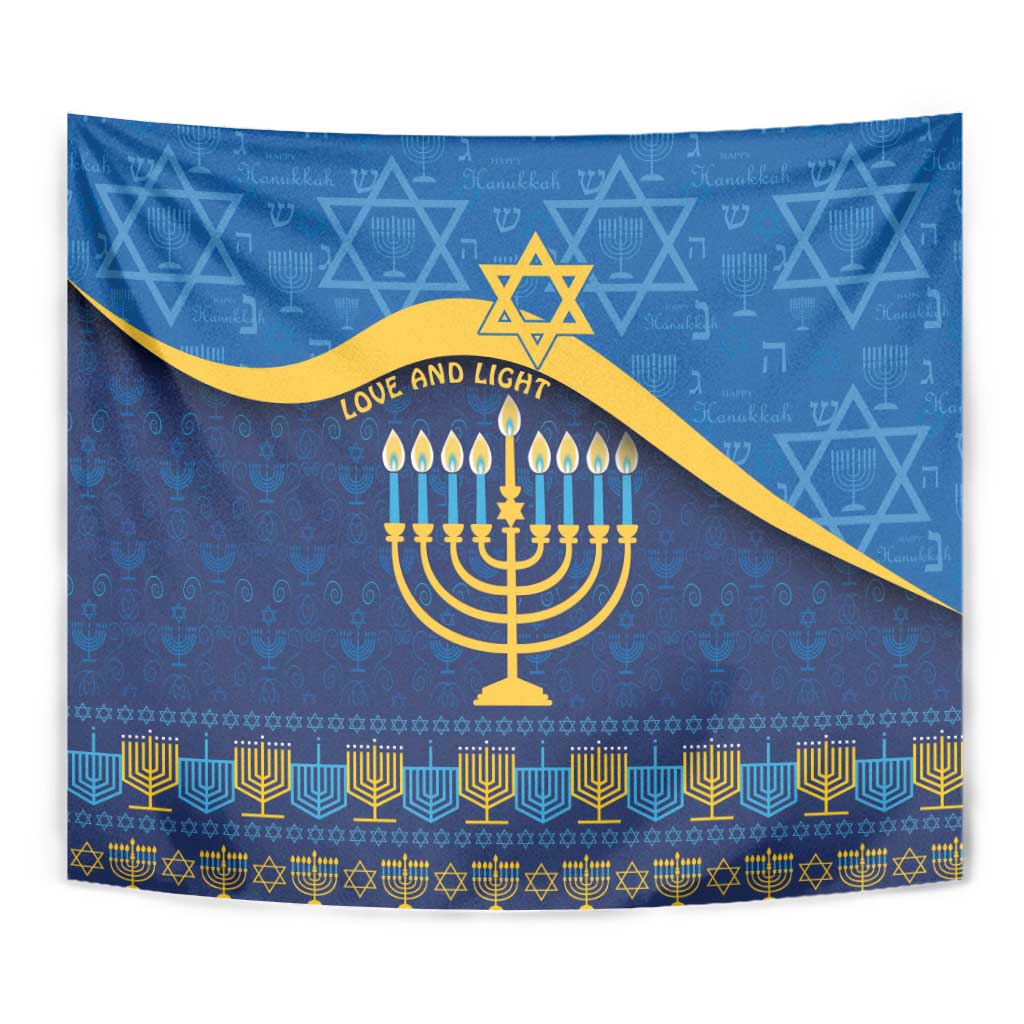 Love and Light Hanukkah Tapestry The Hanukkiah Menorah Pattern - Wonder Print Shop