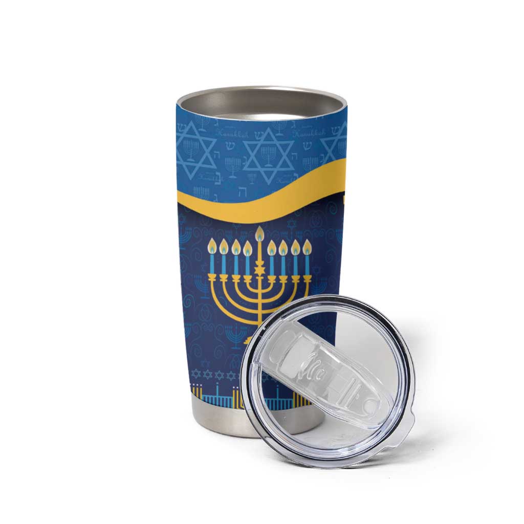 Love and Light Hanukkah Tumbler Cup The Hanukkiah Menorah Pattern - Wonder Print Shop