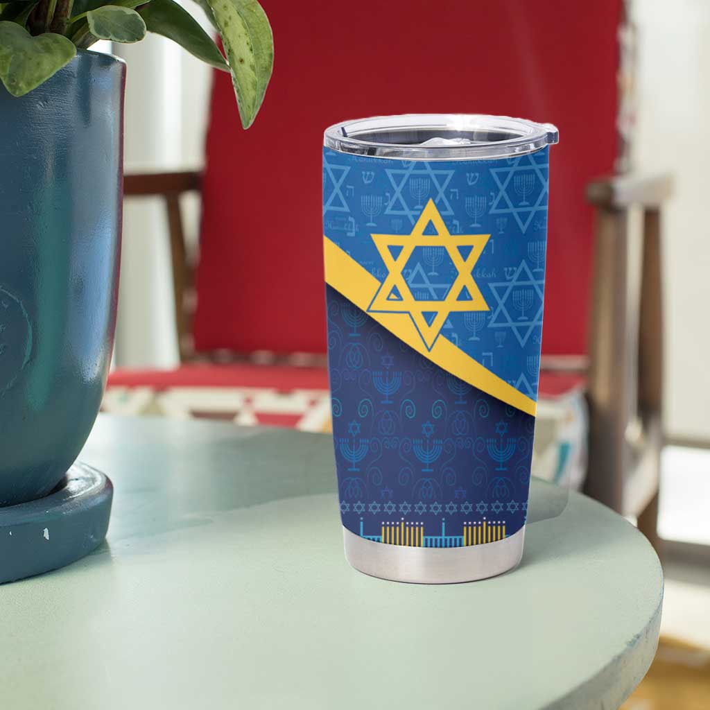 Love and Light Hanukkah Tumbler Cup The Hanukkiah Menorah Pattern - Wonder Print Shop
