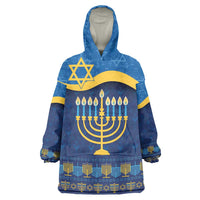 Love and Light Hanukkah Wearable Blanket Hoodie The Hanukkiah Menorah Pattern - Wonder Print Shop