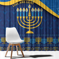 Love and Light Hanukkah Window Curtain The Hanukkiah Menorah Pattern - Wonder Print Shop