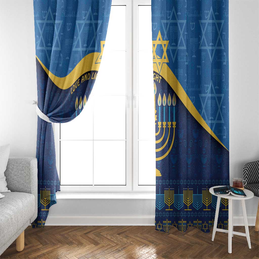 Love and Light Hanukkah Window Curtain The Hanukkiah Menorah Pattern - Wonder Print Shop