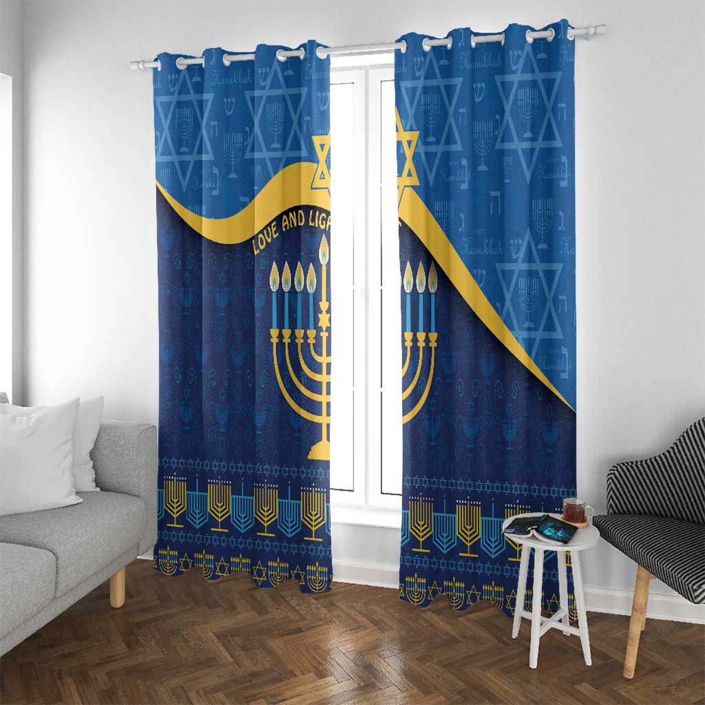 Love and Light Hanukkah Window Curtain The Hanukkiah Menorah Pattern - Wonder Print Shop