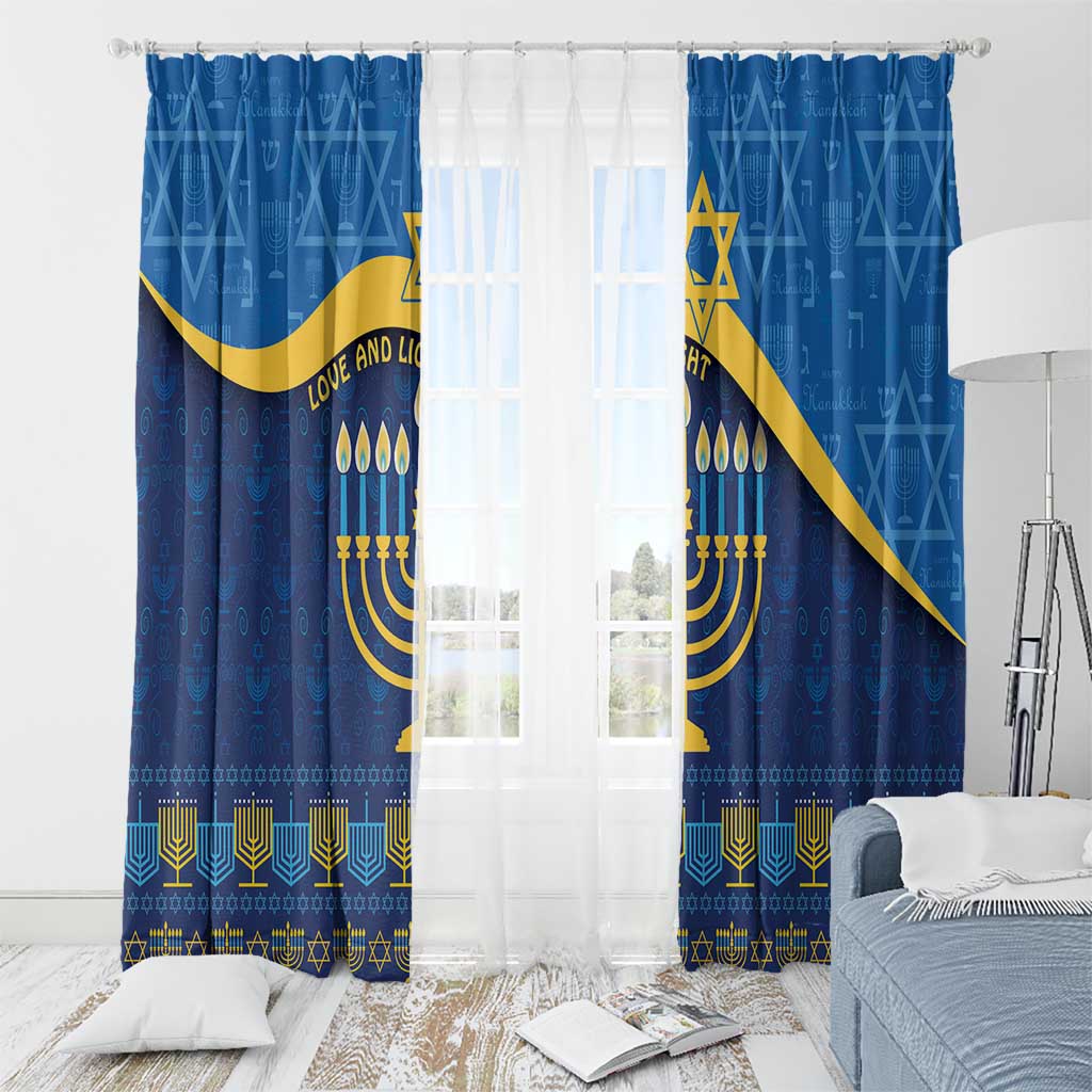 Love and Light Hanukkah Window Curtain The Hanukkiah Menorah Pattern - Wonder Print Shop