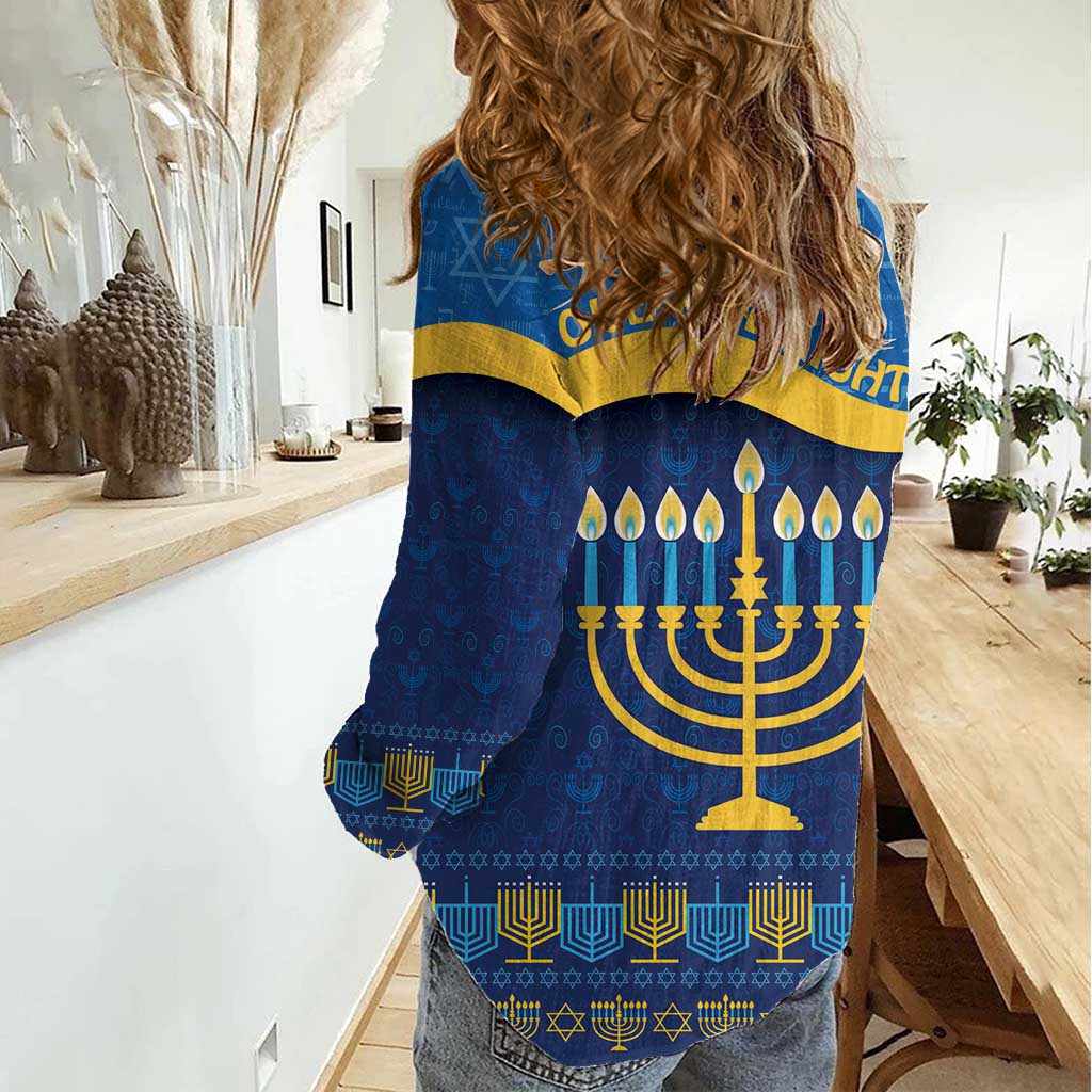 Love and Light Hanukkah Women Casual Shirt The Hanukkiah Menorah Pattern - Wonder Print Shop