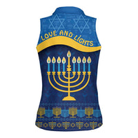 Love and Light Hanukkah Women Sleeveless Polo Shirt The Hanukkiah Menorah Pattern - Wonder Print Shop