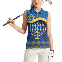 Love and Light Hanukkah Women Sleeveless Polo Shirt The Hanukkiah Menorah Pattern - Wonder Print Shop