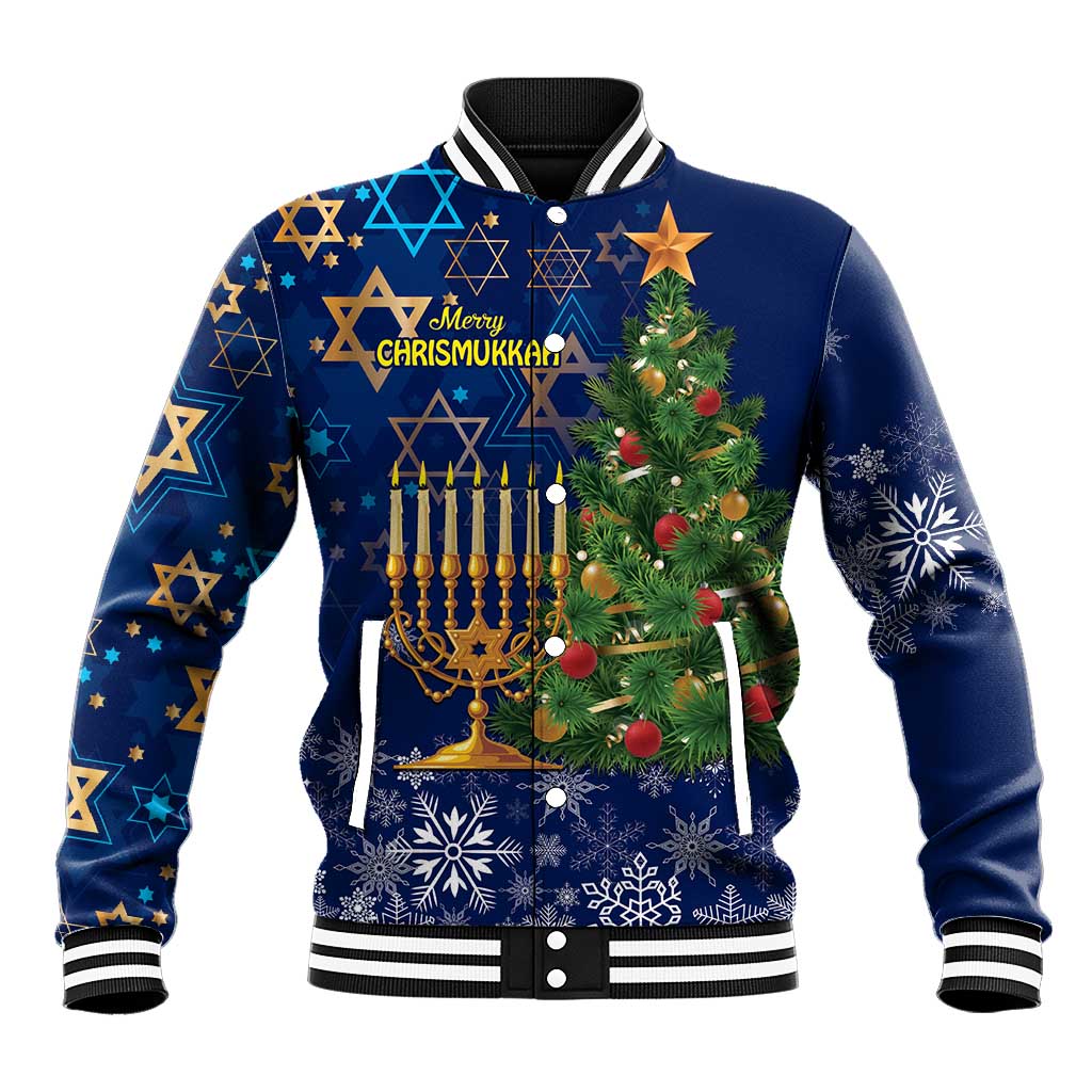 Merry Chrismukkah Baseball Jacket Merry Christmas and Happy Hanukkah LT9 - Wonder Print Shop