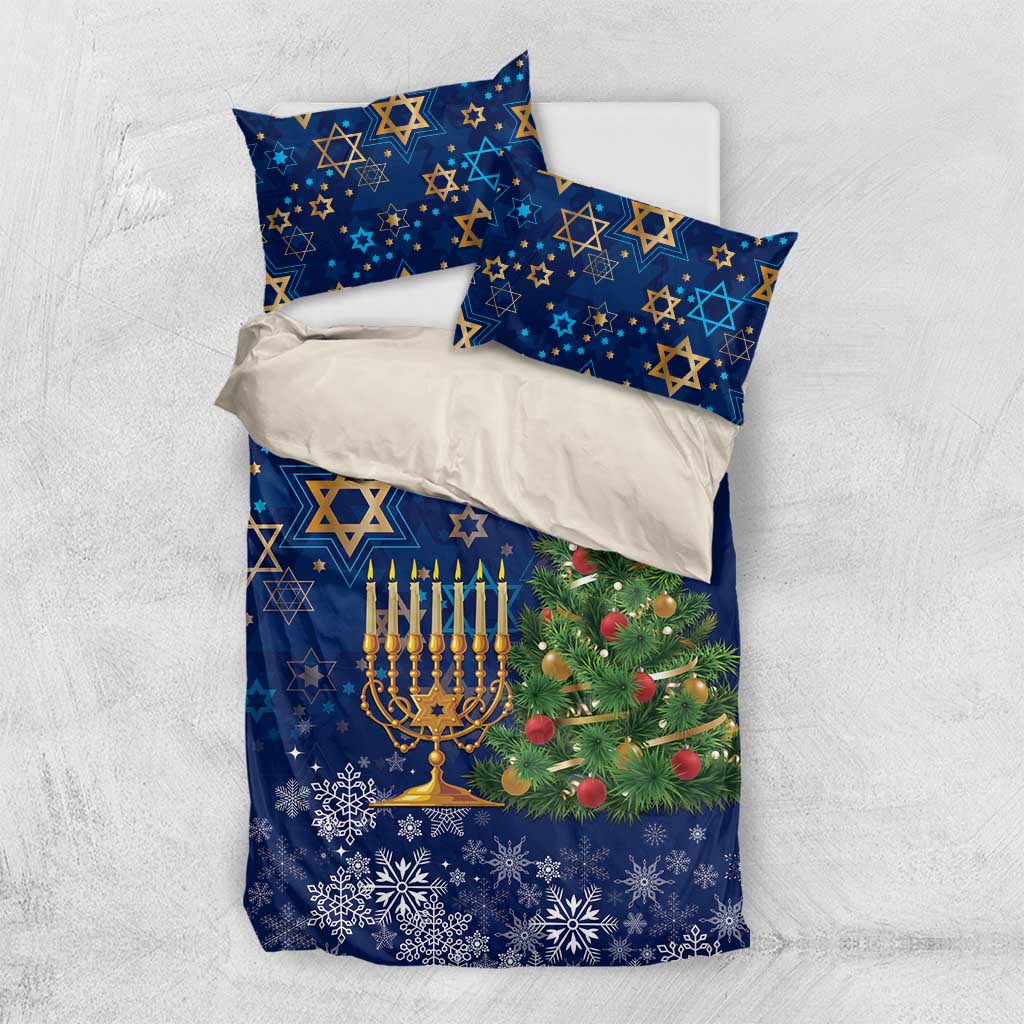 Merry Chrismukkah Bedding Set Merry Christmas and Happy Hanukkah LT9 - Wonder Print Shop
