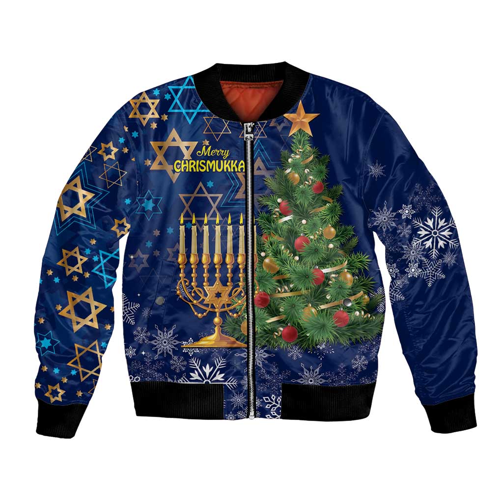 Merry Chrismukkah Bomber Jacket Merry Christmas and Happy Hanukkah LT9 - Wonder Print Shop