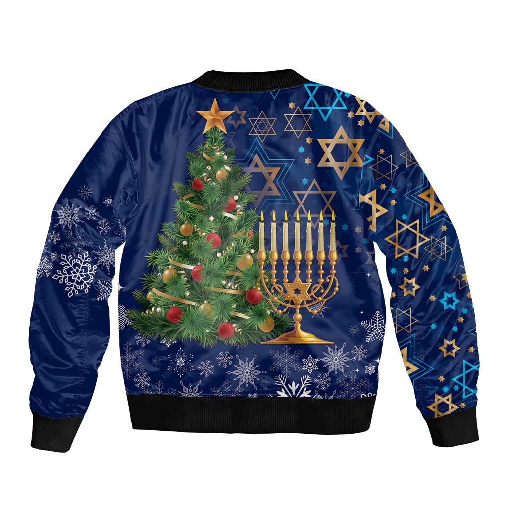 Merry Chrismukkah Bomber Jacket Merry Christmas and Happy Hanukkah LT9 - Wonder Print Shop