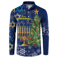 Merry Chrismukkah Button Sweatshirt Merry Christmas and Happy Hanukkah LT9 - Wonder Print Shop