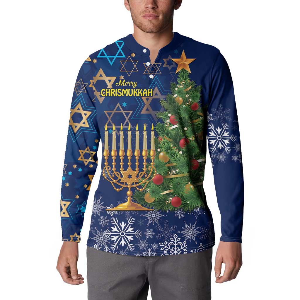 Merry Chrismukkah Button Sweatshirt Merry Christmas and Happy Hanukkah LT9 - Wonder Print Shop