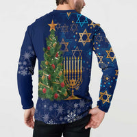 Merry Chrismukkah Button Sweatshirt Merry Christmas and Happy Hanukkah LT9 - Wonder Print Shop