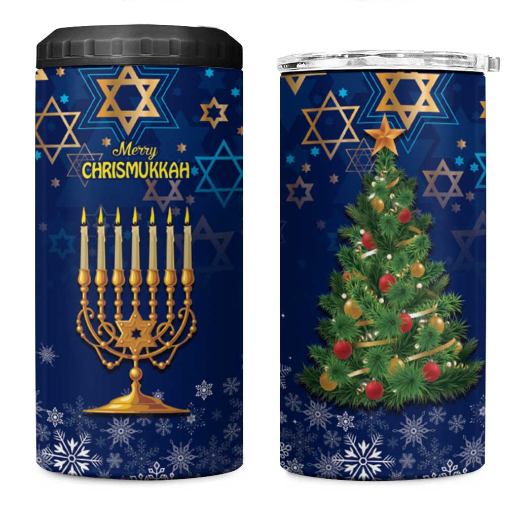Merry Chrismukkah 4 in 1 Can Cooler Tumbler Merry Christmas and Happy Hanukkah LT9 - Wonder Print Shop