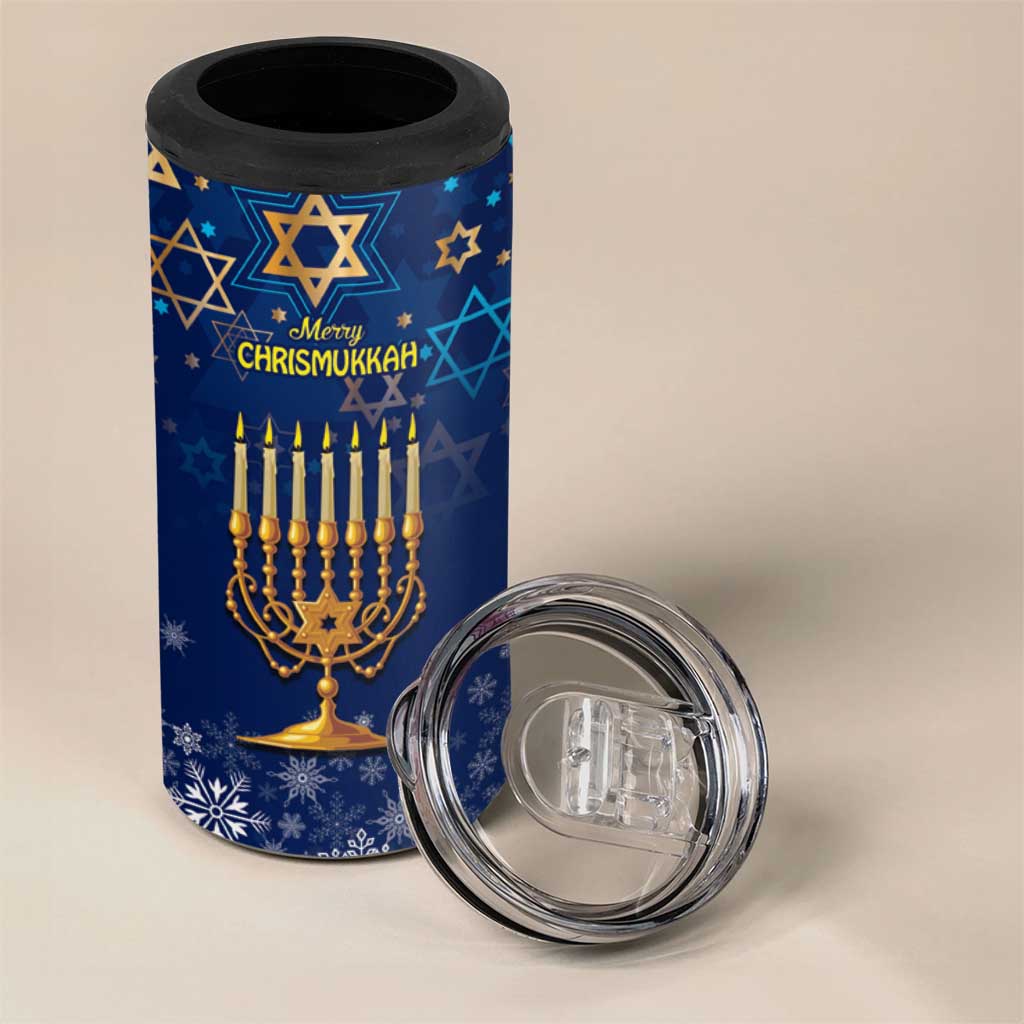 Merry Chrismukkah 4 in 1 Can Cooler Tumbler Merry Christmas and Happy Hanukkah LT9 - Wonder Print Shop