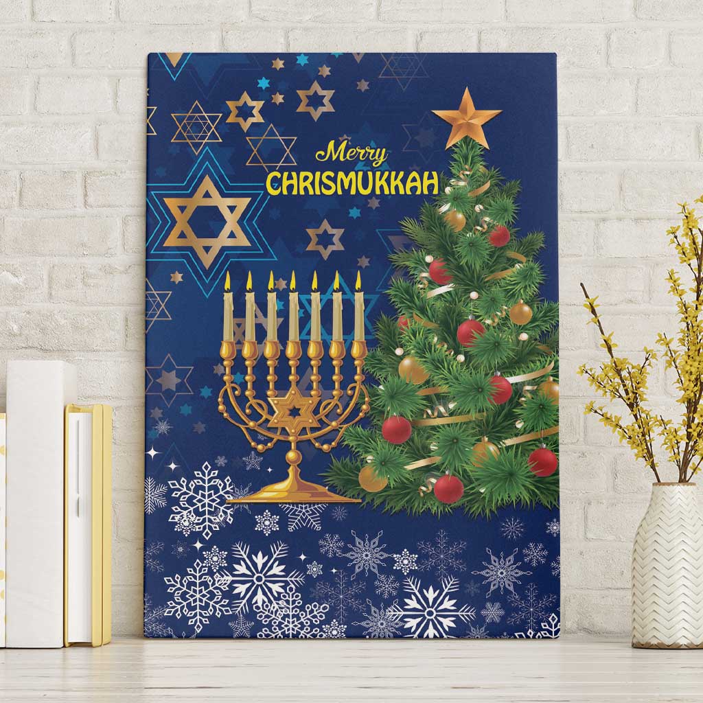 Merry Chrismukkah Canvas Wall Art Merry Christmas and Happy Hanukkah LT9 - Wonder Print Shop
