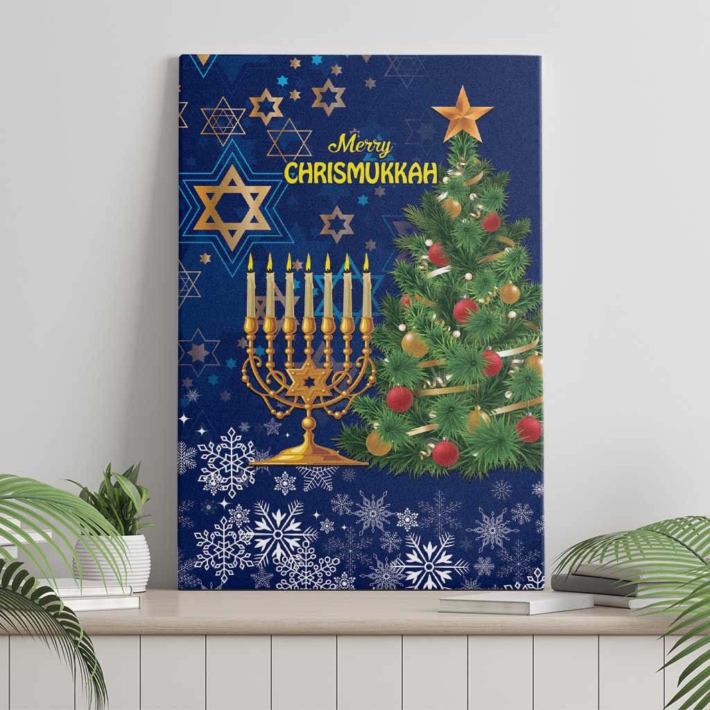 Merry Chrismukkah Canvas Wall Art Merry Christmas and Happy Hanukkah LT9 - Wonder Print Shop
