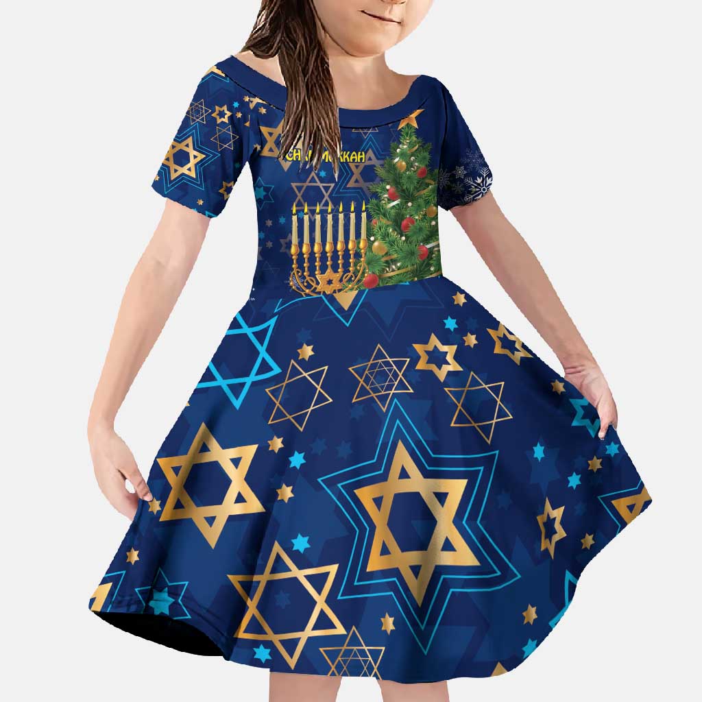 Merry Chrismukkah Family Matching Long Sleeve Bodycon Dress and Hawaiian Shirt Merry Christmas and Happy Hanukkah LT9 - Wonder Print Shop