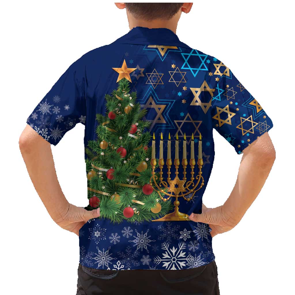 Merry Chrismukkah Family Matching Mermaid Dress and Hawaiian Shirt Merry Christmas and Happy Hanukkah LT9 - Wonder Print Shop