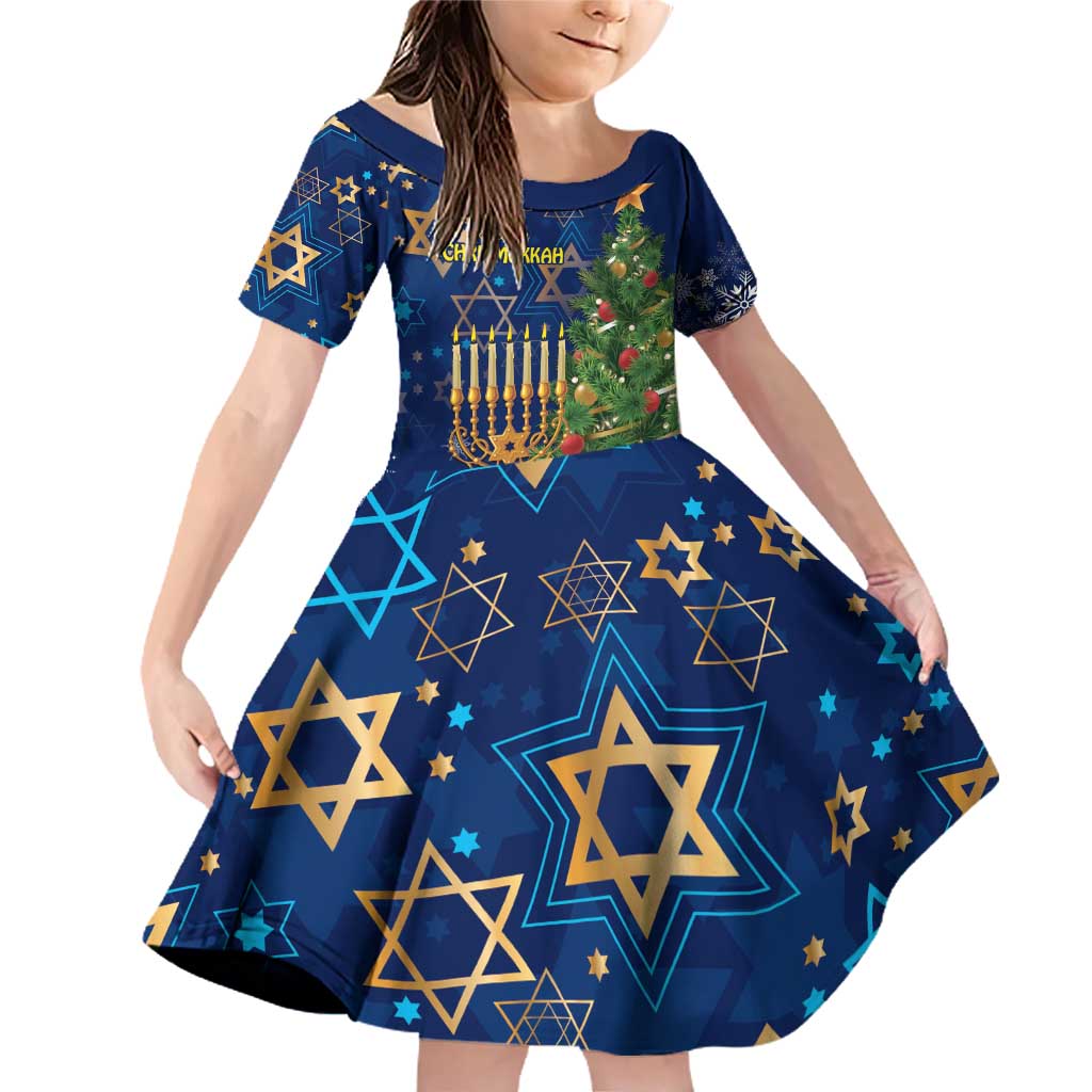 Merry Chrismukkah Family Matching Off Shoulder Short Dress and Hawaiian Shirt Merry Christmas and Happy Hanukkah LT9 - Wonder Print Shop