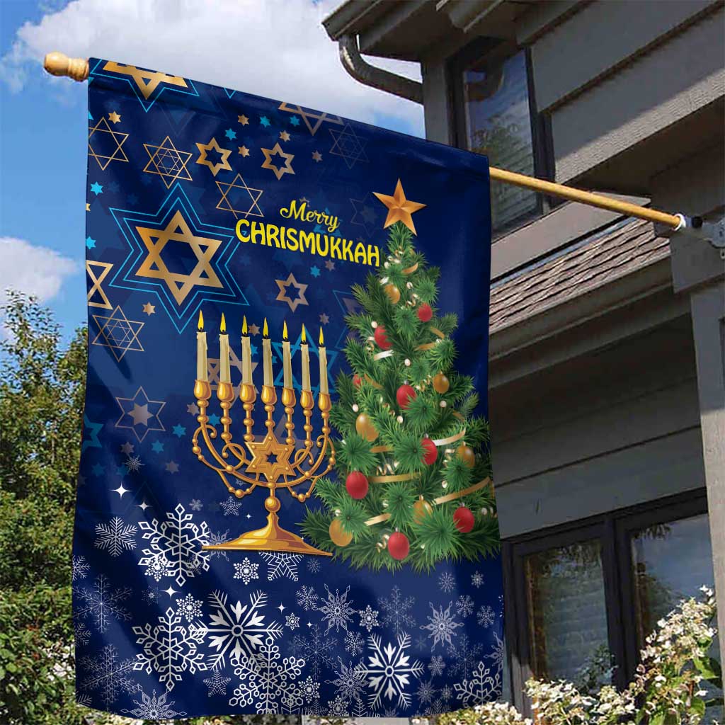 Merry Chrismukkah Garden Flag Merry Christmas and Happy Hanukkah - Wonder Print Shop