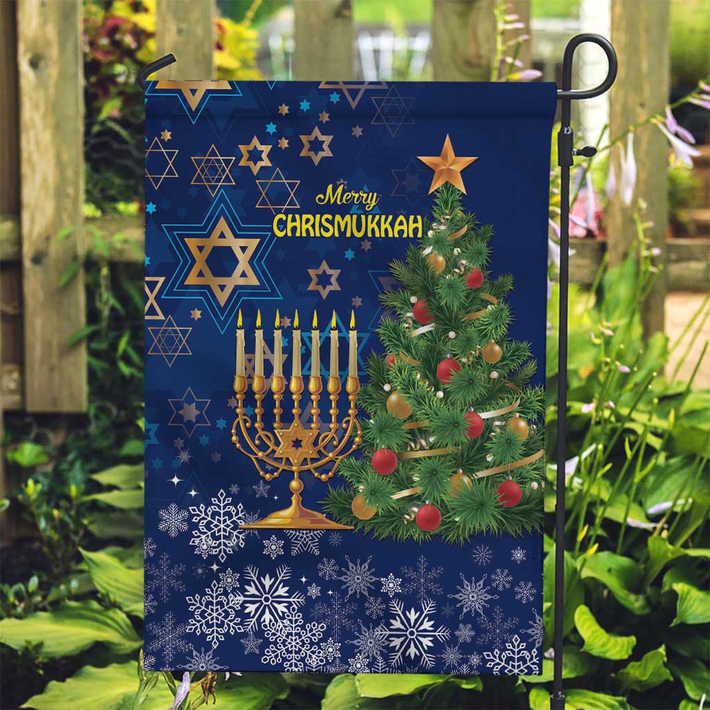 Merry Chrismukkah Garden Flag Merry Christmas and Happy Hanukkah - Wonder Print Shop