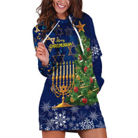 Merry Chrismukkah Hoodie Dress Merry Christmas and Happy Hanukkah - Wonder Print Shop