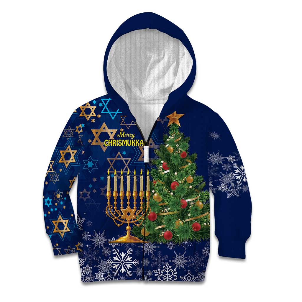 Merry Chrismukkah Kid Hoodie Merry Christmas and Happy Hanukkah - Wonder Print Shop