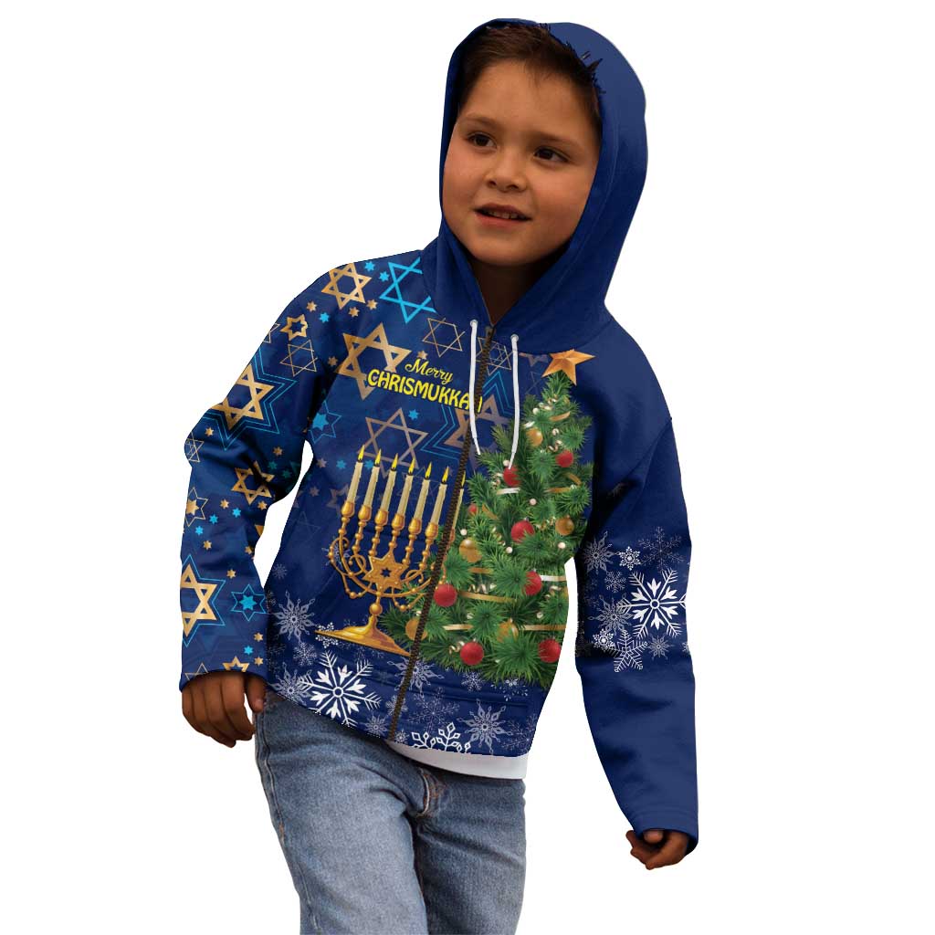 Merry Chrismukkah Kid Hoodie Merry Christmas and Happy Hanukkah - Wonder Print Shop
