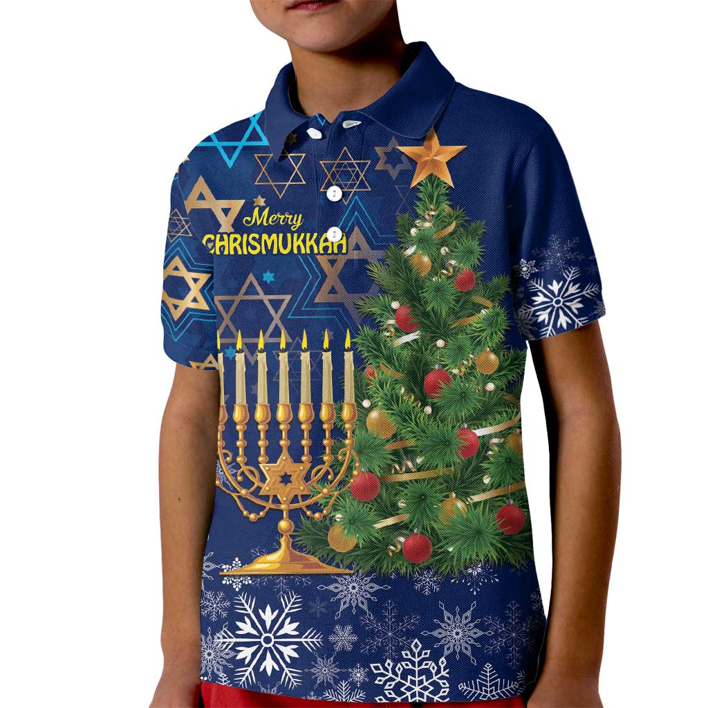 Merry Chrismukkah Kid Polo Shirt Merry Christmas and Happy Hanukkah - Wonder Print Shop