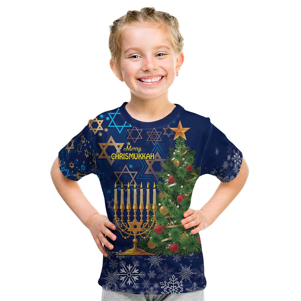 Merry Chrismukkah Kid T Shirt Merry Christmas and Happy Hanukkah - Wonder Print Shop