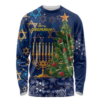 Merry Chrismukkah Long Sleeve Shirt Merry Christmas and Happy Hanukkah - Wonder Print Shop