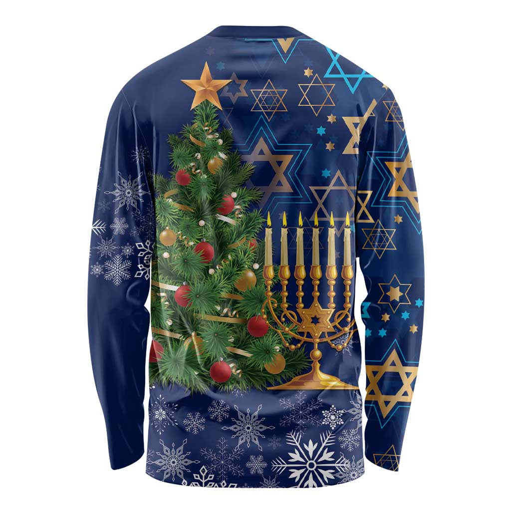 Merry Chrismukkah Long Sleeve Shirt Merry Christmas and Happy Hanukkah - Wonder Print Shop
