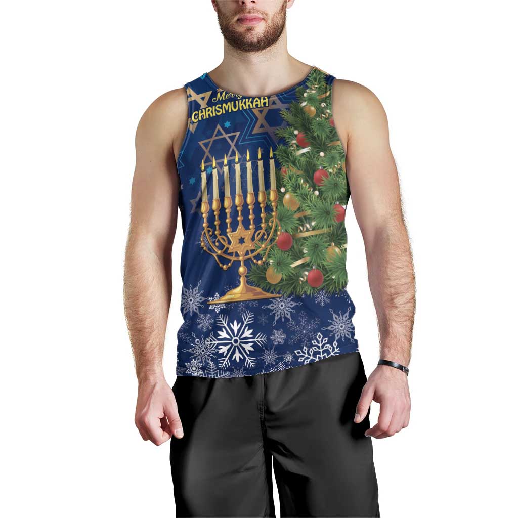 Merry Chrismukkah Men Tank Top Merry Christmas and Happy Hanukkah - Wonder Print Shop