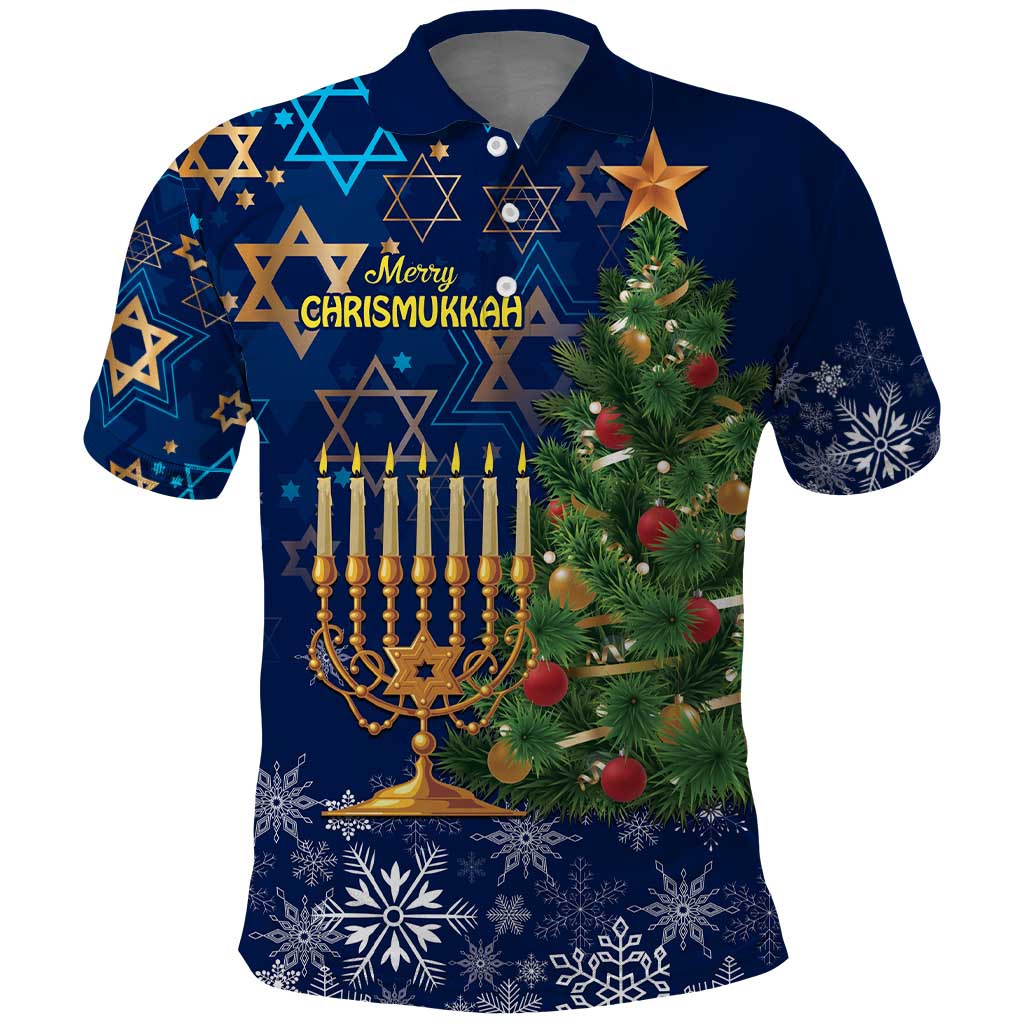Merry Chrismukkah Polo Shirt Merry Christmas and Happy Hanukkah - Wonder Print Shop
