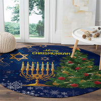 Merry Chrismukkah Round Carpet Merry Christmas and Happy Hanukkah