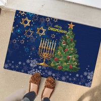 Merry Chrismukkah Rubber Doormat Merry Christmas and Happy Hanukkah - Wonder Print Shop