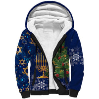 Merry Chrismukkah Sherpa Hoodie Merry Christmas and Happy Hanukkah - Wonder Print Shop