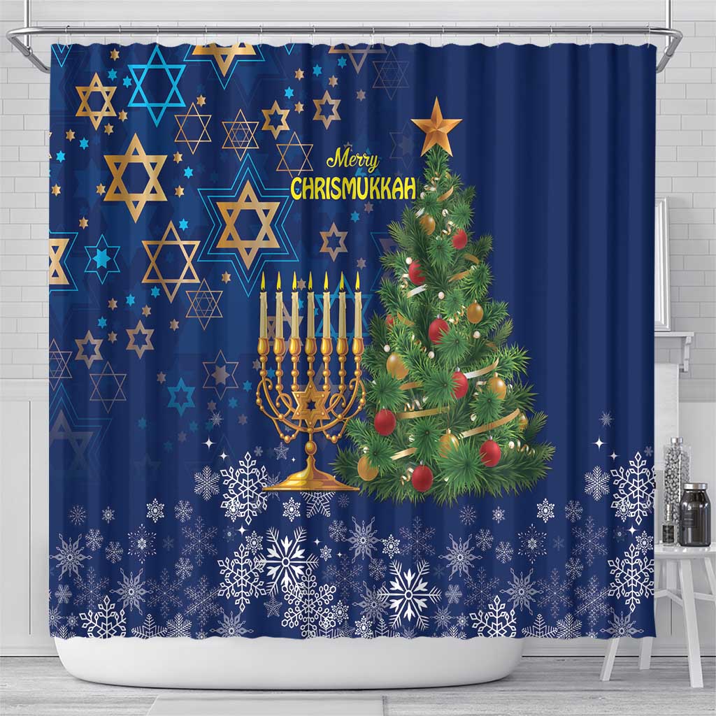 Merry Chrismukkah Shower Curtain Merry Christmas and Happy Hanukkah
